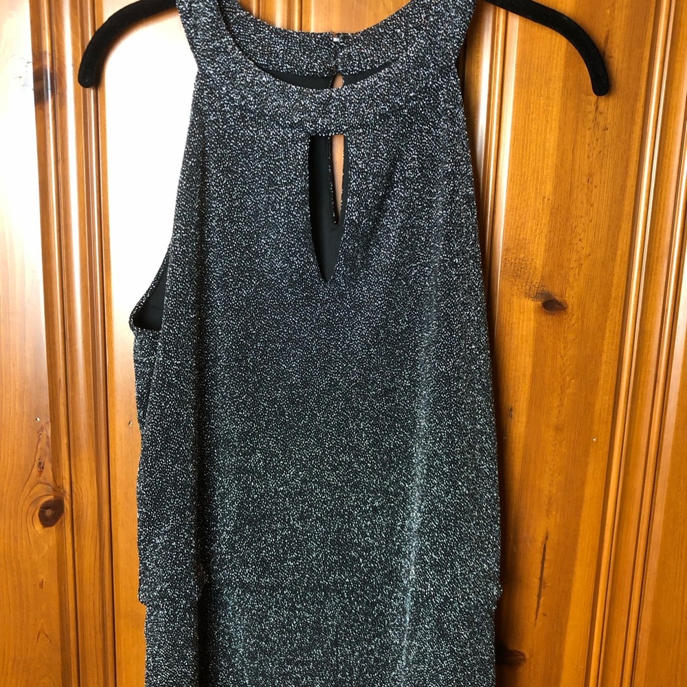 White House Black Market Glittery Black Top